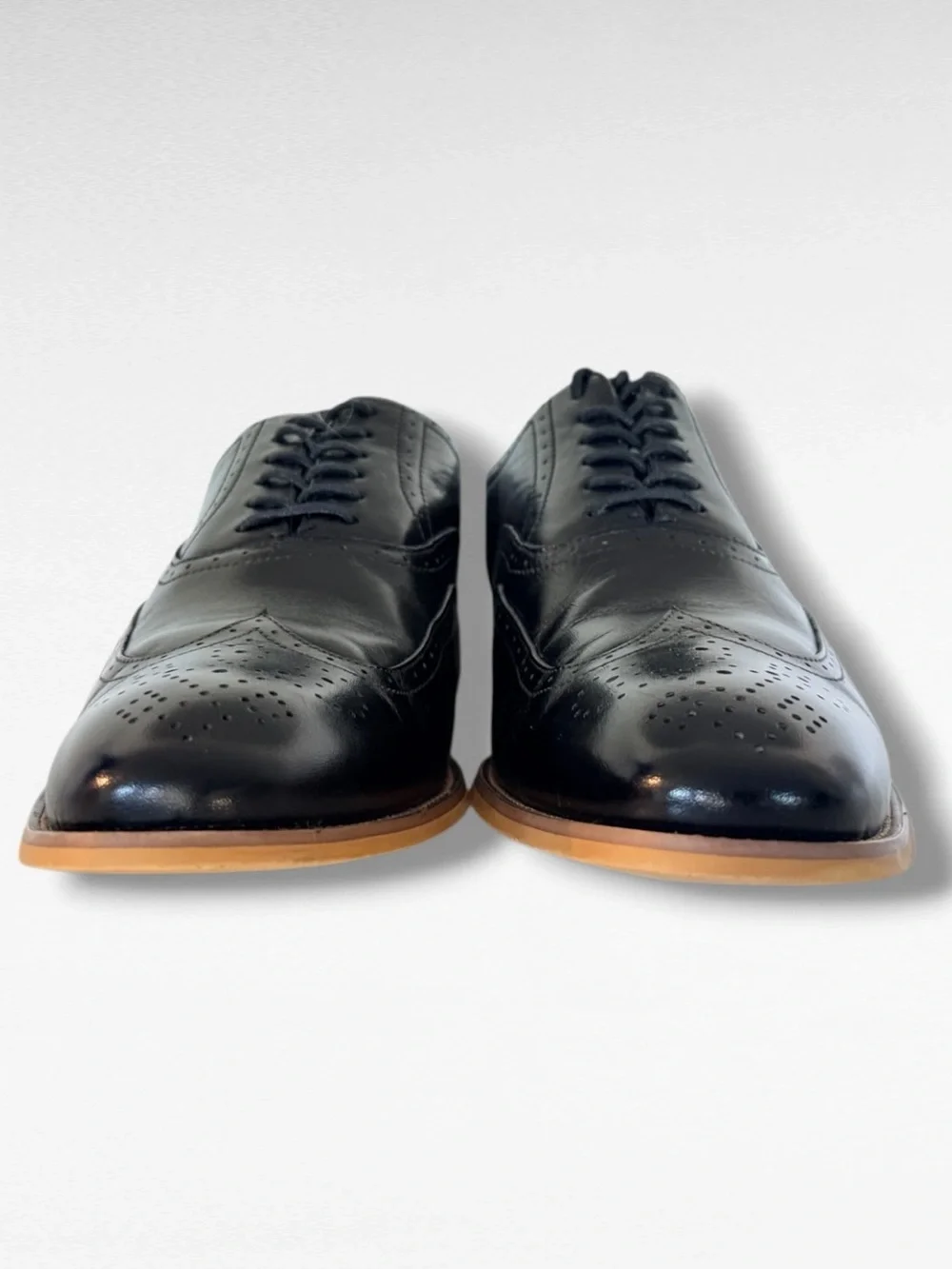 Stacy Adams Wingtip Oxford Dress Shoes Black Leather Brogue Men’s 11M 25084